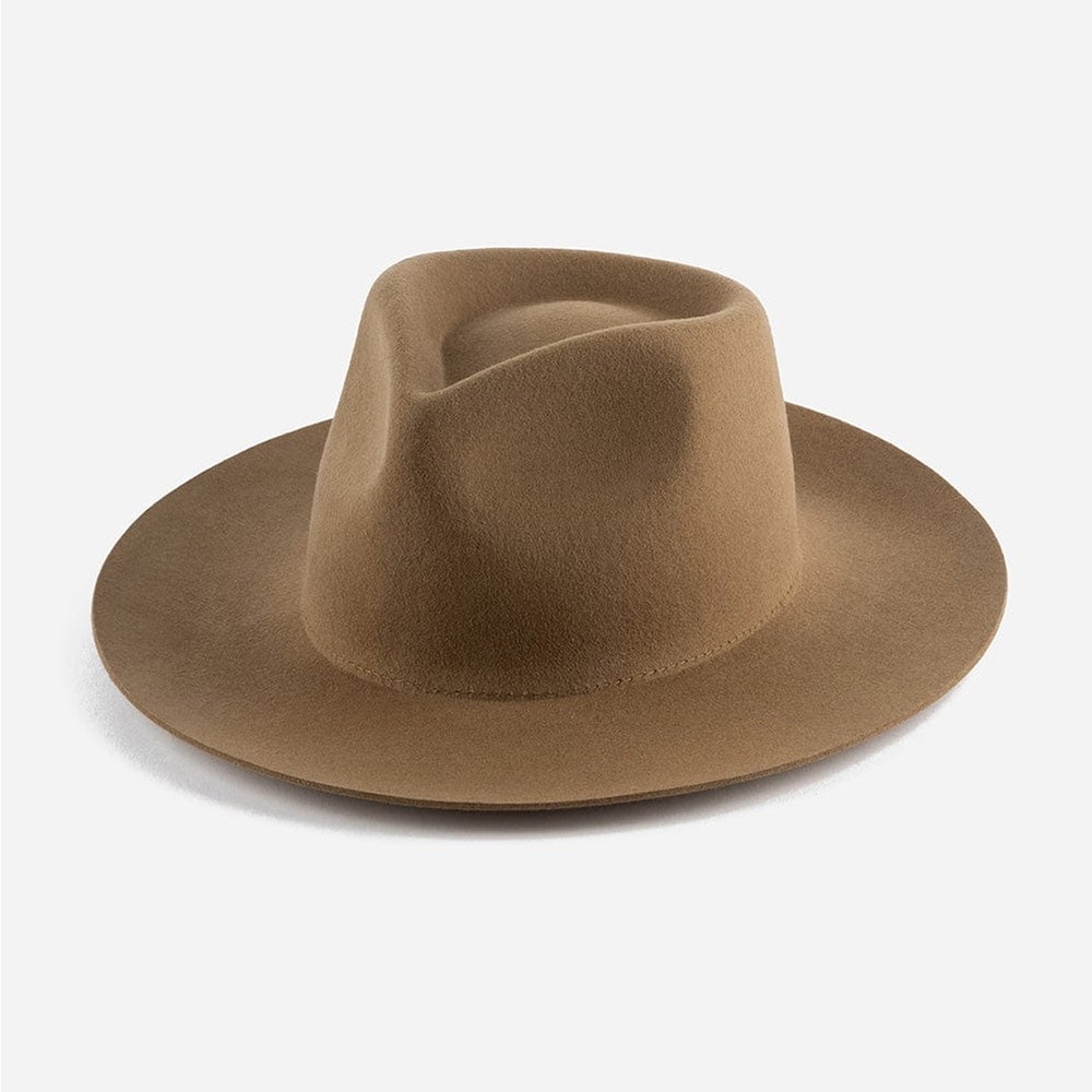 Zephyr Felt Brown Rancher Hat *with* Decorative Leather Belt by Gigi Pip